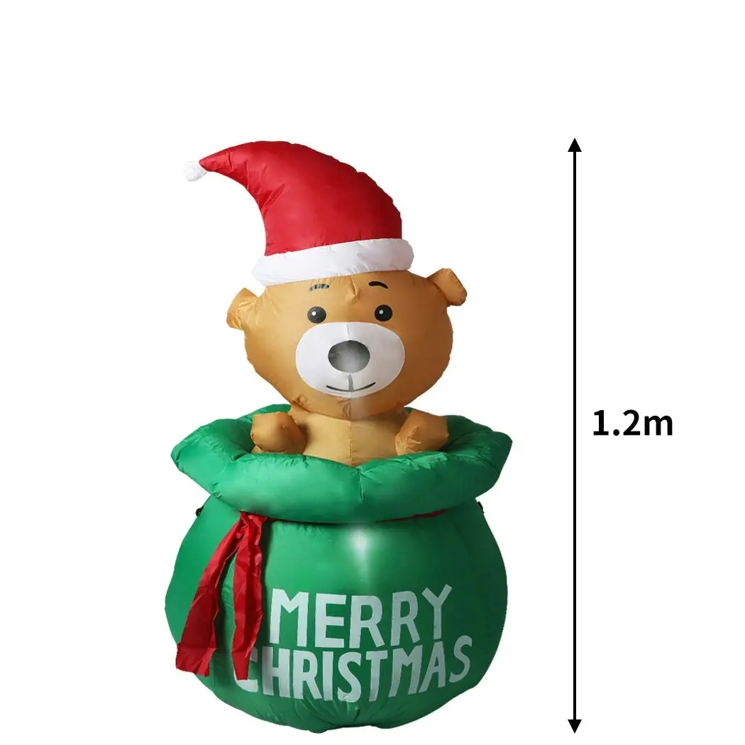 Santaco Inflatable Christmas Decorations Bubbly Bear 1.5M LED Lights Xmas Party