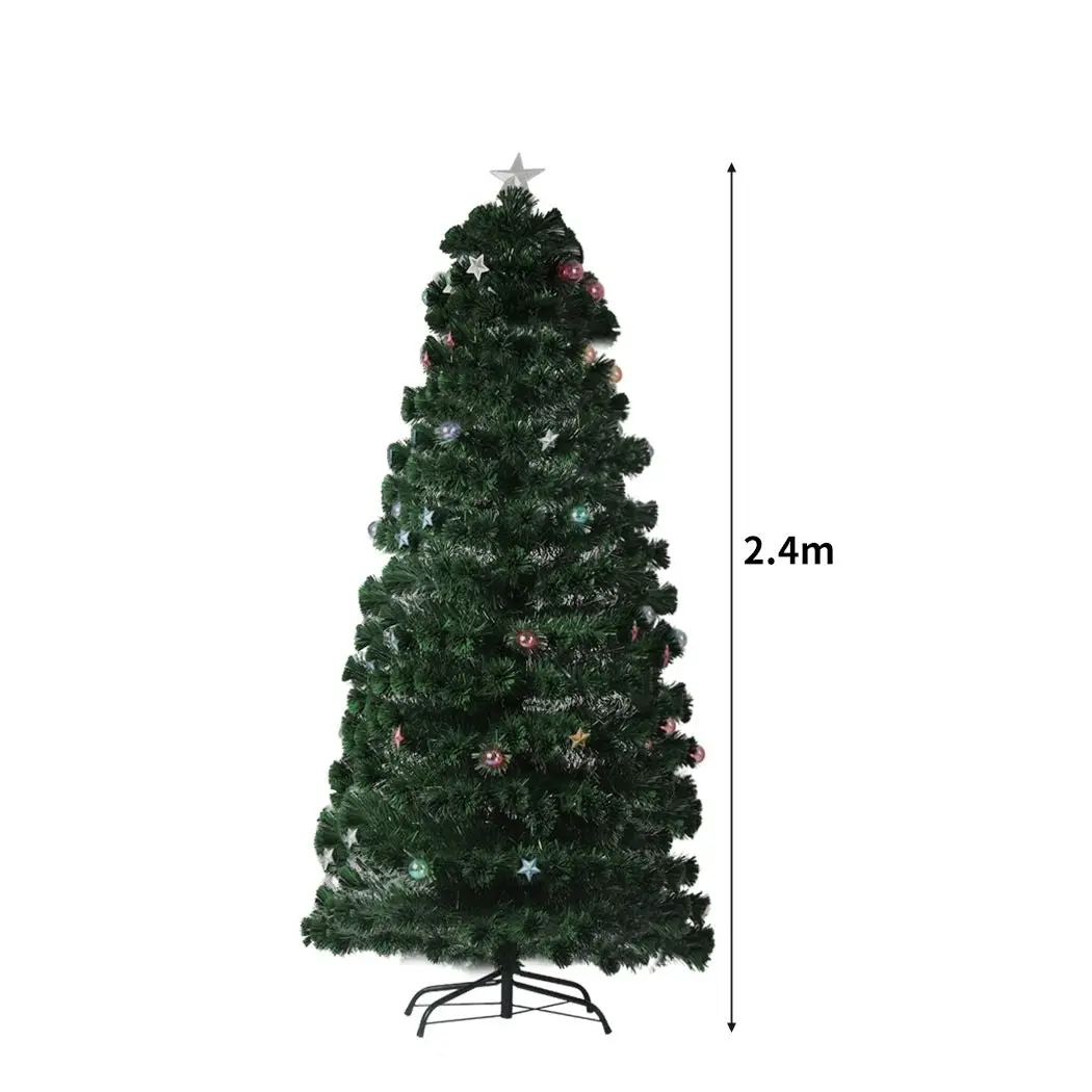 Santaco Christmas Tree 2.4M 8Ft Xmas Decorations Fibre Optic Multicolour Lights