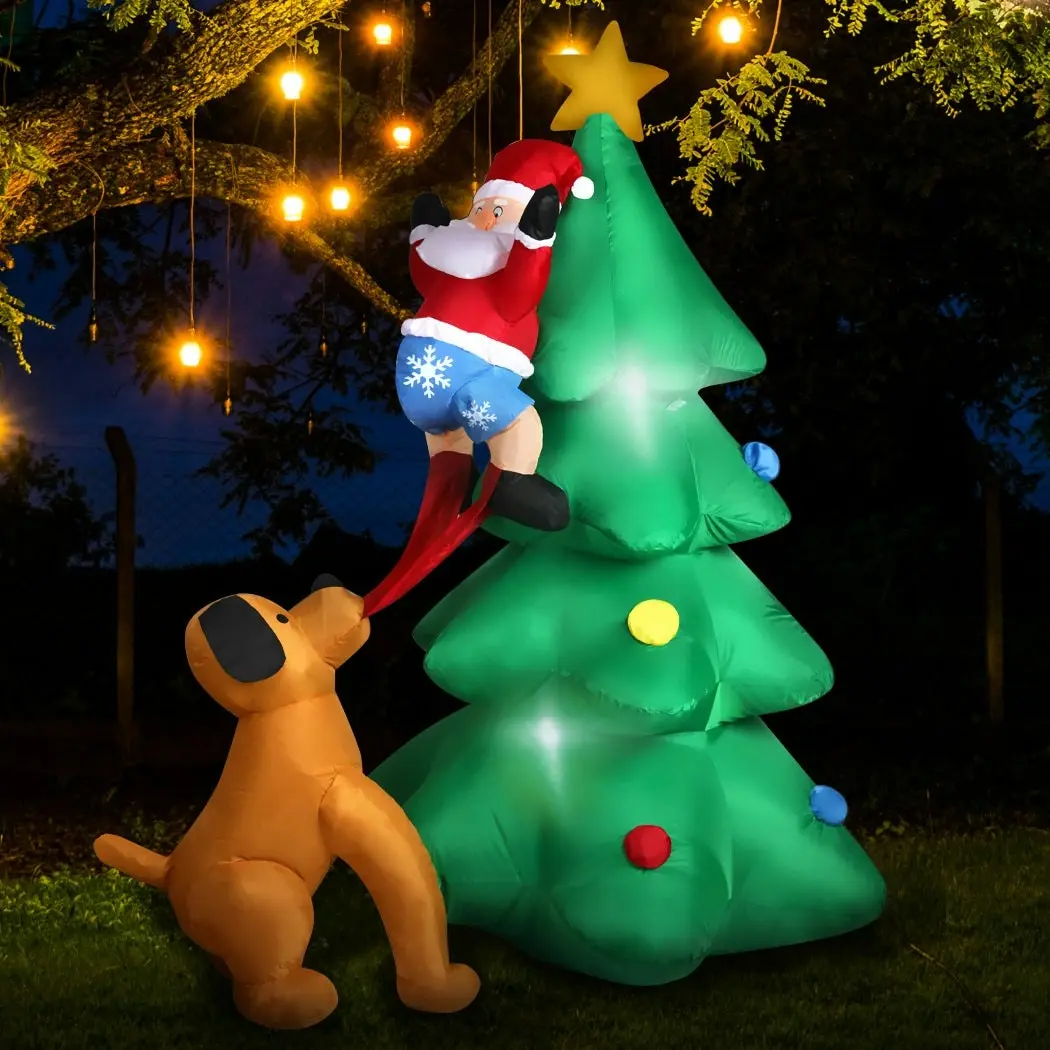 Santaco Inflatable Christmas 1.8M Outdoor Decorations Santa LED Lights Xmas