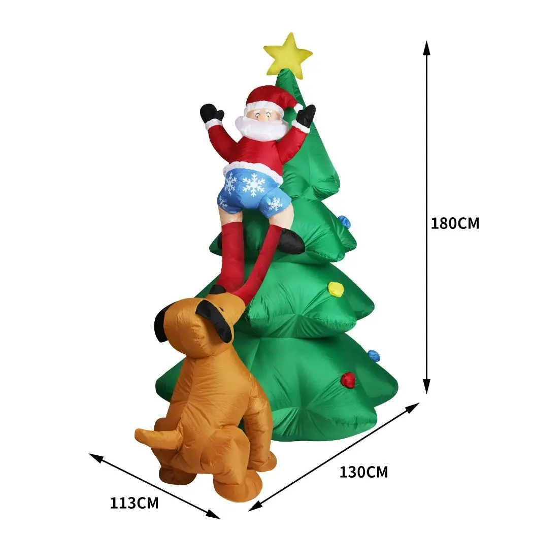 Santaco Inflatable Christmas 1.8M Outdoor Decorations Santa LED Lights Xmas