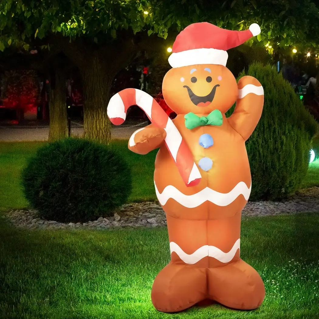 Santaco Christmas Inflatable Gingerbread Man 1.5M Xmas Decor LED Lights Outdoor