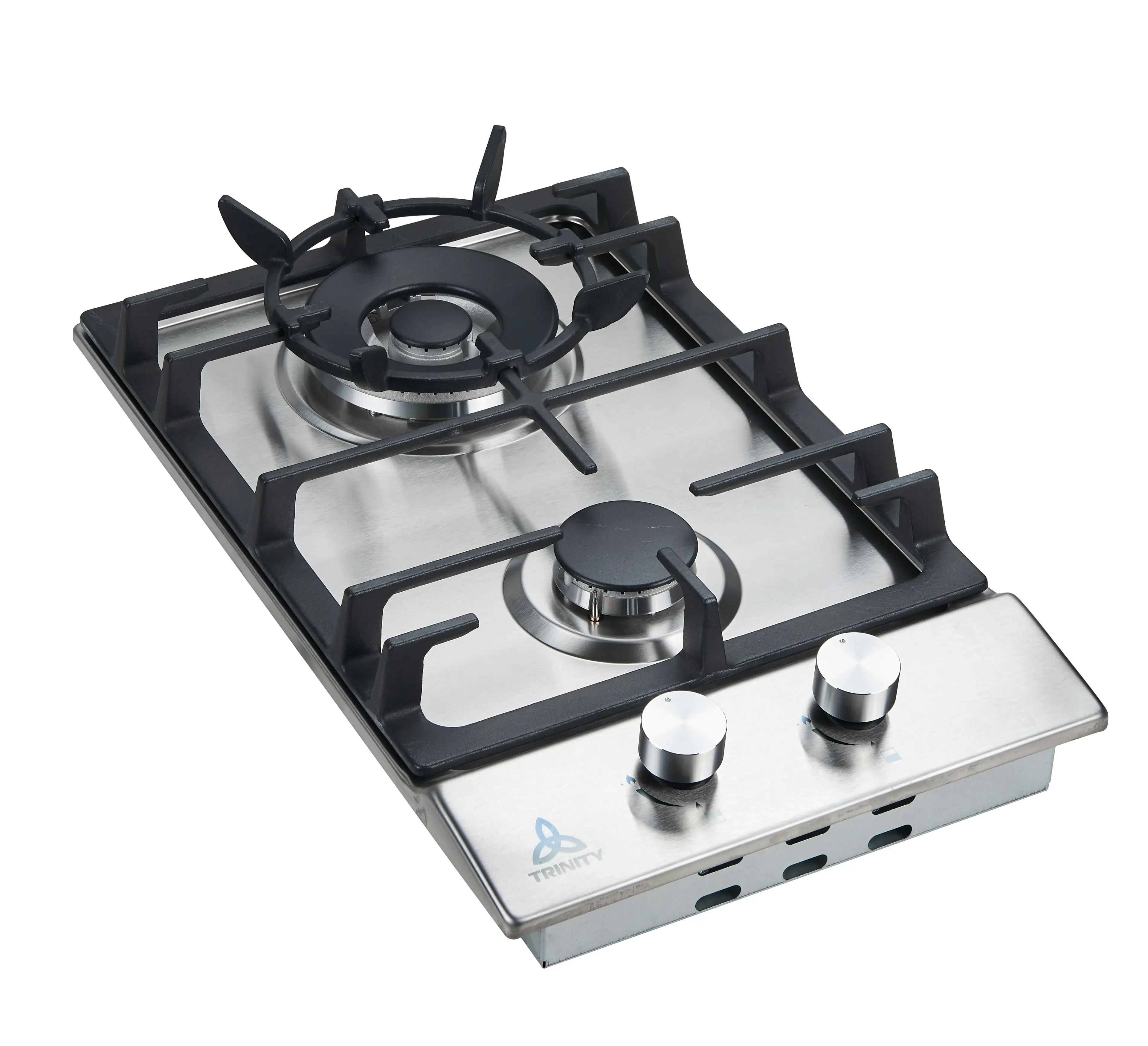 Trinity 30cm Gas WOK Cooktop 2 Burners Stainless Steel