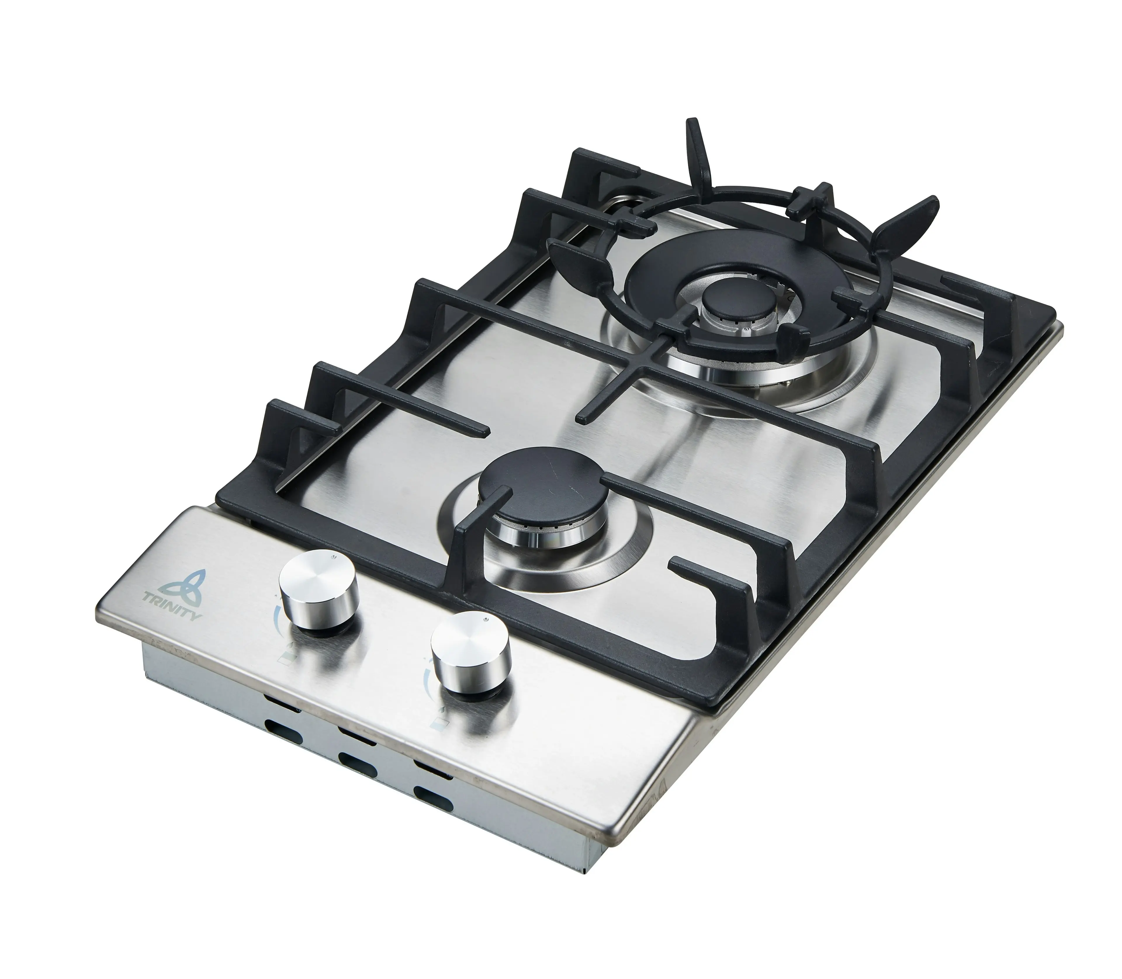 Trinity 30cm Gas WOK Cooktop 2 Burners Stainless Steel