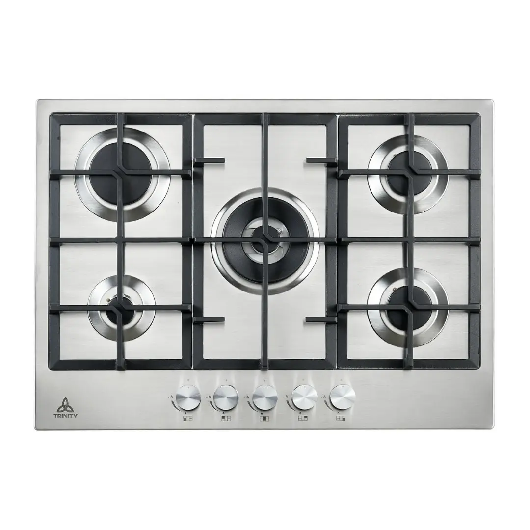 Trinity 70cm Built-in Gas WOK Cooktop 5 Burner Stainless Steel