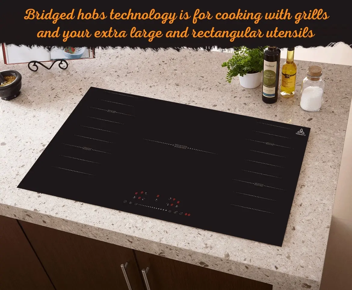 Trinity 90cm Built-in Induction Cooktop 5 Heating Zones with Bridged Elements