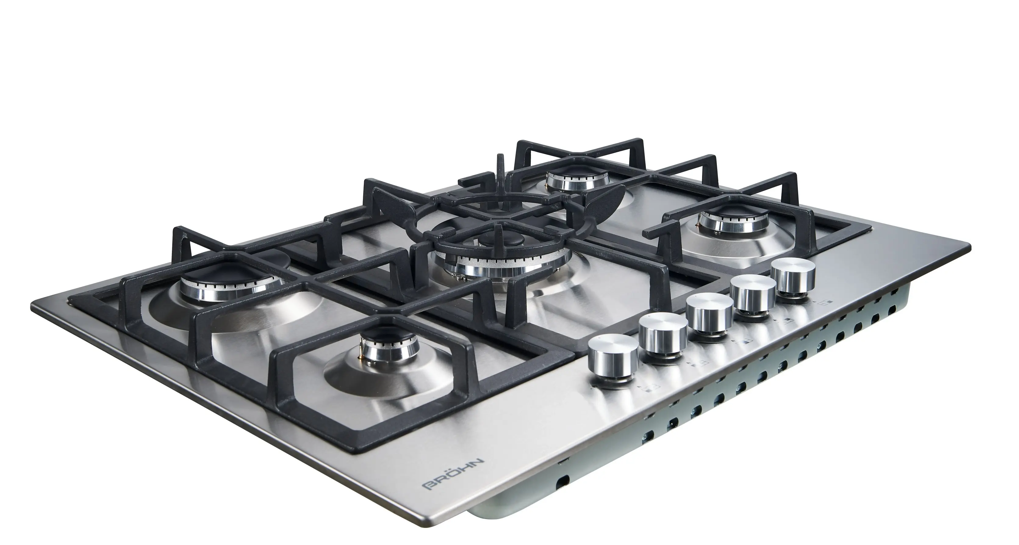 Brohn 70cm Built-in Gas WOK Cooktop 5 Burner Stainless Steel