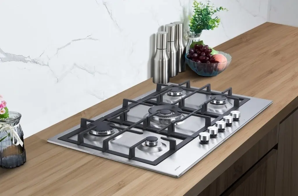 Brohn 90cm Built-in Gas Stainless Steel Cooktop 5 Burners