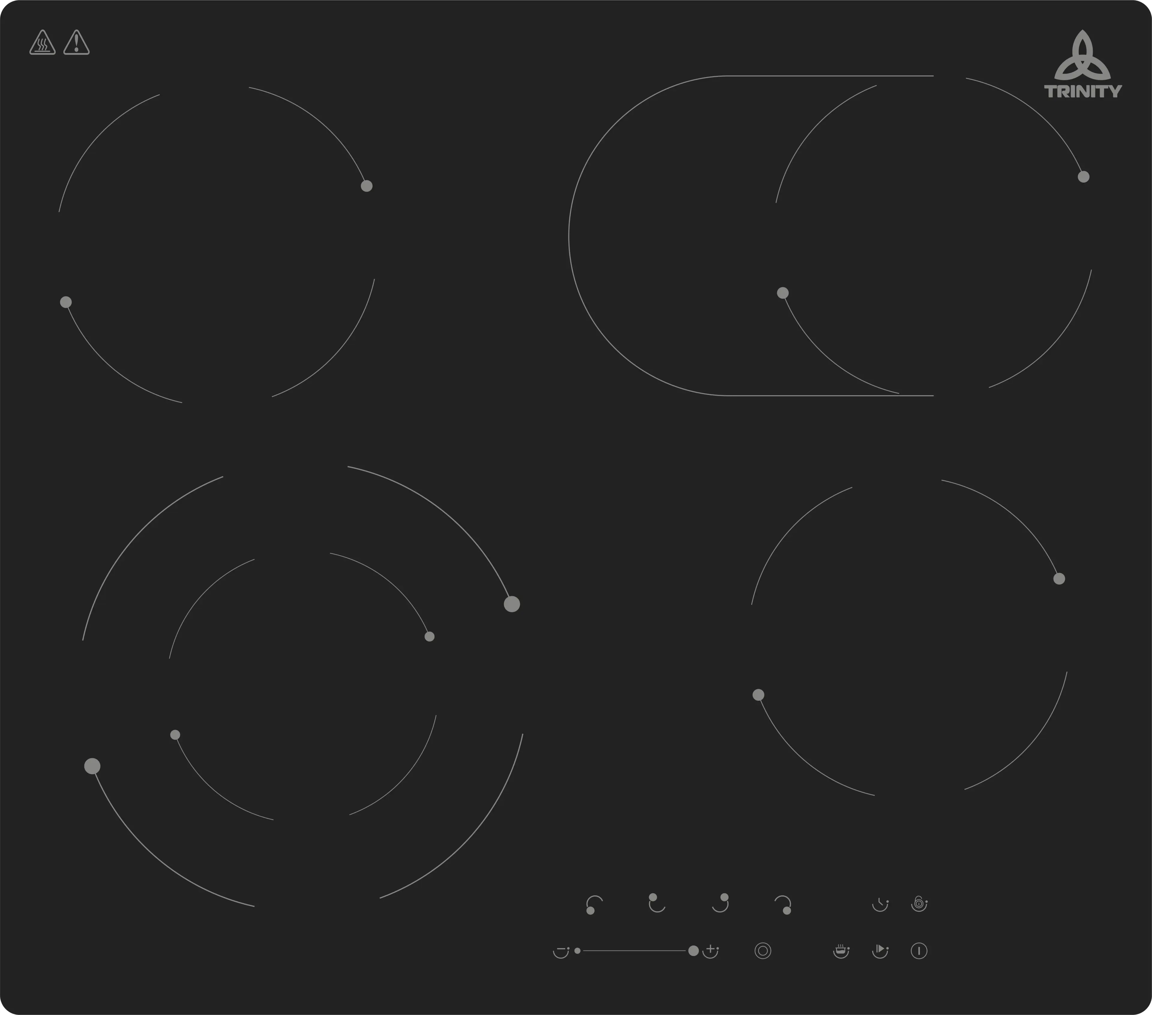 Trinity 60cm Built-in Ceramic Cooktop 5 Heating Zones with Bridged Elements