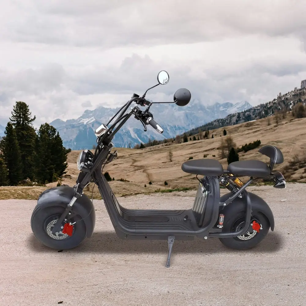 GLIDER C07AP 2000W 60V 20AH Electric Scooter Big Wheel Motorcycle Scooter Adult Riding - Black