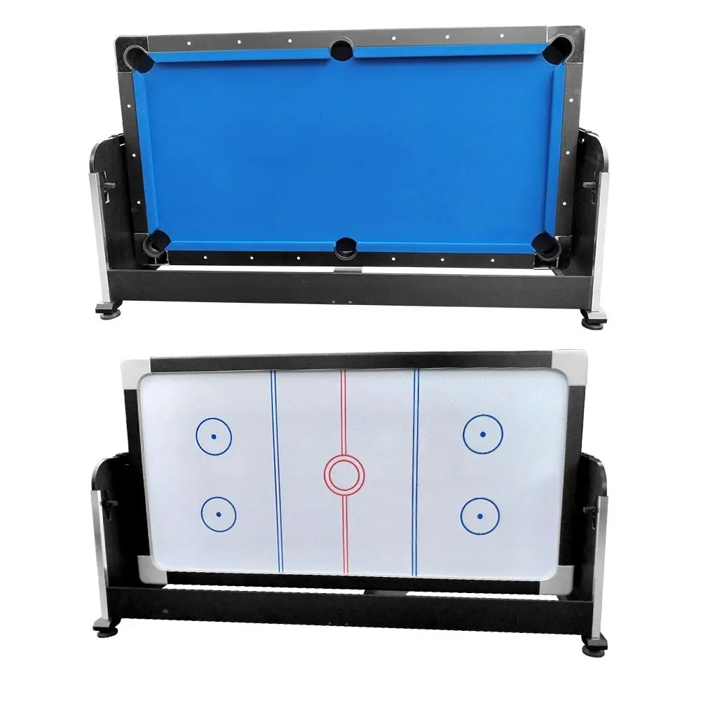 VERSA 4-IN-1 7Ft Convertible Table ¡°C Air Hockey, Pool Billiards, Dining, and Table Tennis for Billiard Game Rooms with Free Accessories ¡°C Blue Felt