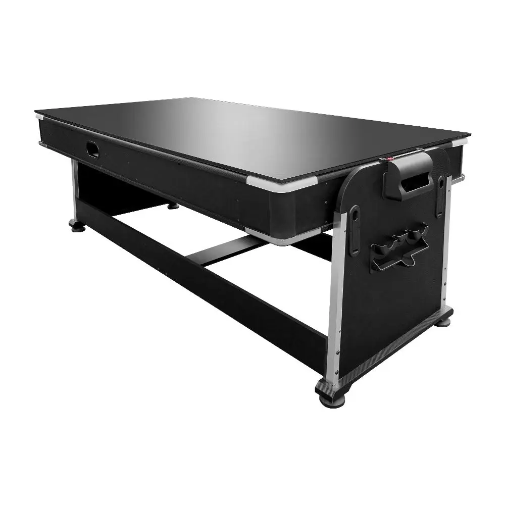 VERSA 4-IN-1 7Ft Convertible Table ¡°C Air Hockey, Pool Billiards, Dining, and Table Tennis for Billiard Game Rooms with Free Accessories ¡°C Black Felt