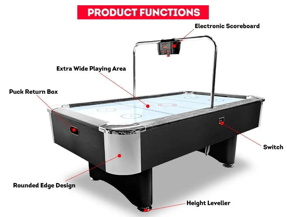 AIRMAX AH19 7FT Air Hockey Table With Bridge Electronic Scoreboard