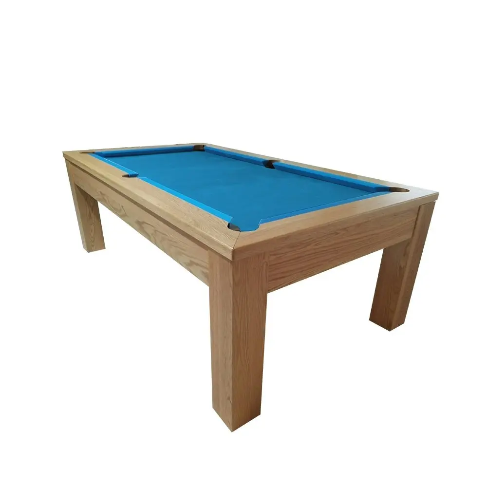 QUESLA P4 7FT Slate Pool Snooker Table Billiards Table Straight Leg - Oak&Blue