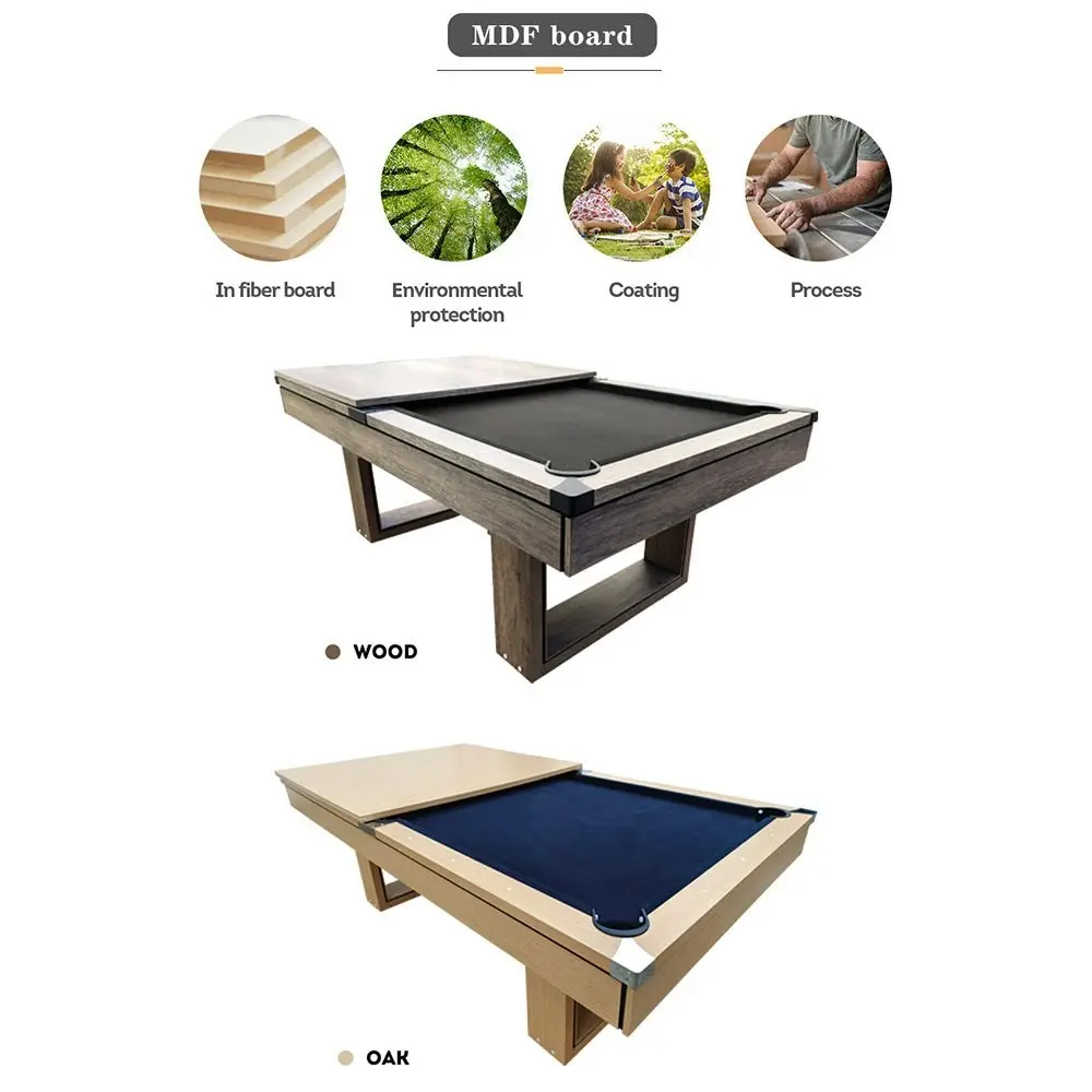 CUETIQ 7FT 3-IN-1 Simple Modern Pool Table/Billards Table/Pingpong Table/Dining Table With Free Accessories