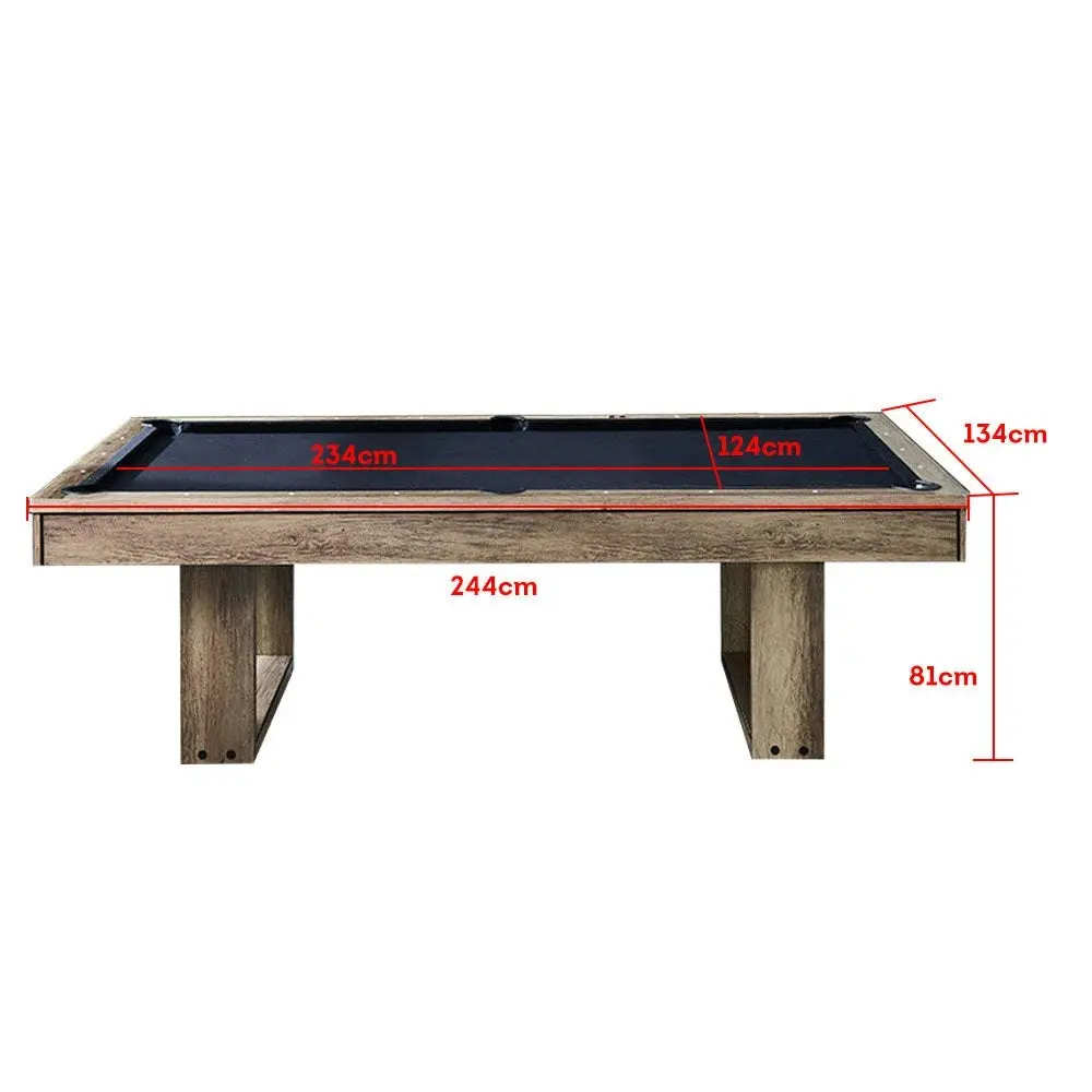 CUETIQ 8FT 3-in-1 Multi-Function Table ¡§C Modern Pool Table/Billiards Table/Ping Pong Table/Dining Table with Free Accessories ¡§C Wood Finish