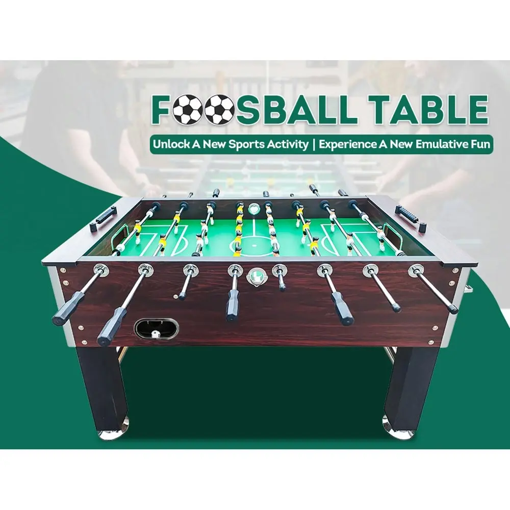 KICKSY 5FT Foosball Soccer Table With Solid Steel Rods Coffee Frame