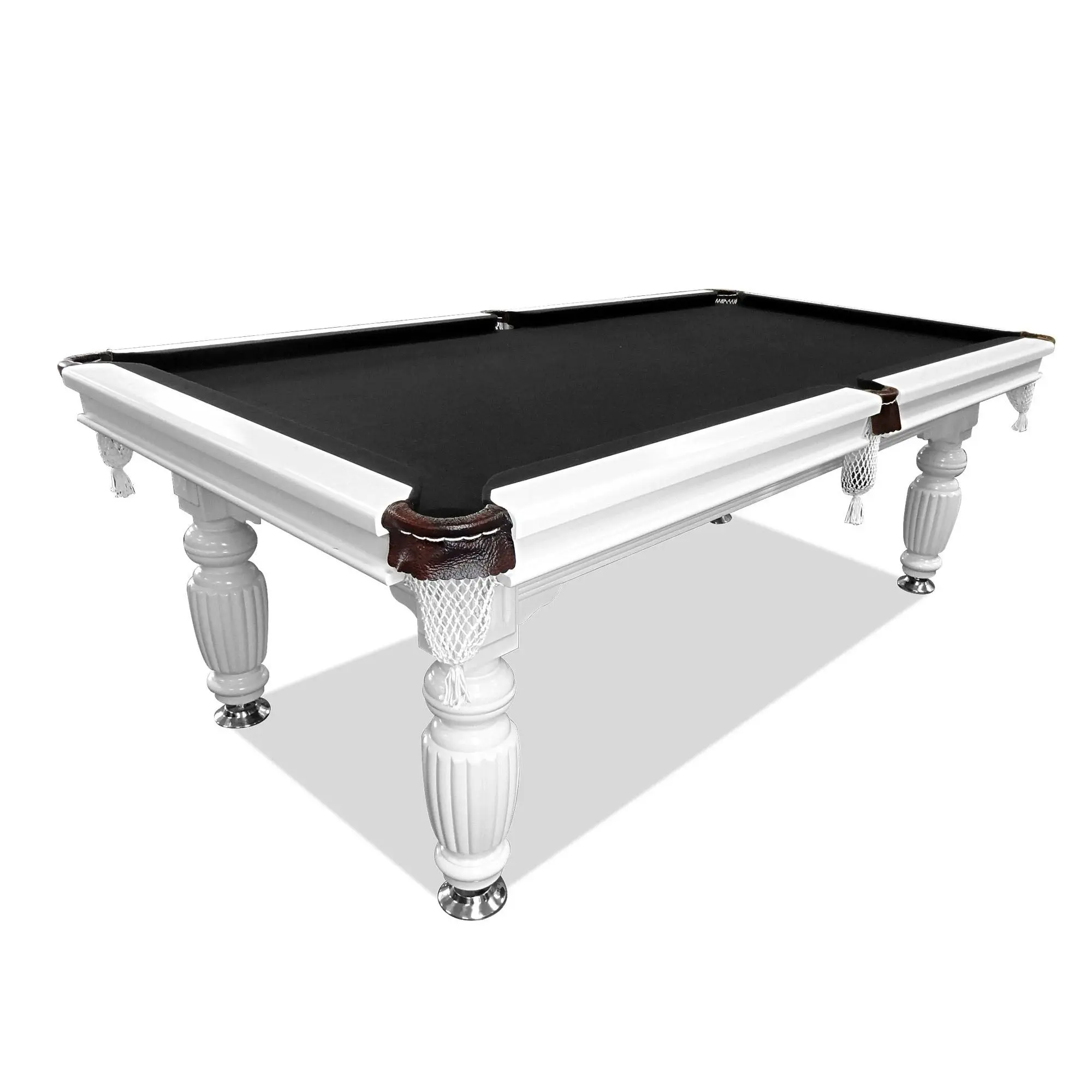 QUESLA 7FT Luxury Slate Pool Table Solid Timber Billiard Table Professional Snooker Game Table With Accessories Pack,White Frame