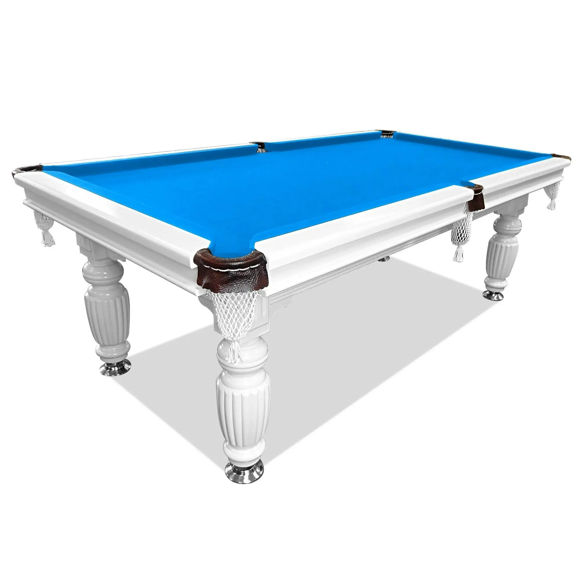 QUESLA 7FT Luxury Slate Pool Table Solid Timber Billiard Table Professional Snooker Game Table With Accessories Pack - Blue Felt