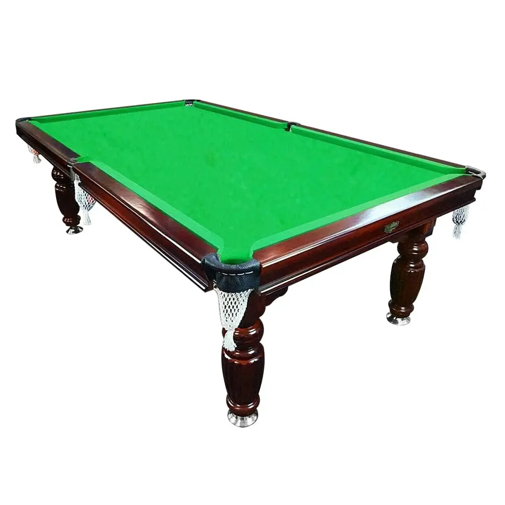 QUESLA 8FT Luxury Slate Walnut Frame Pool Table Solid Timber Billiard Table Professional Snooker Game Table With Accessories - Green Felt