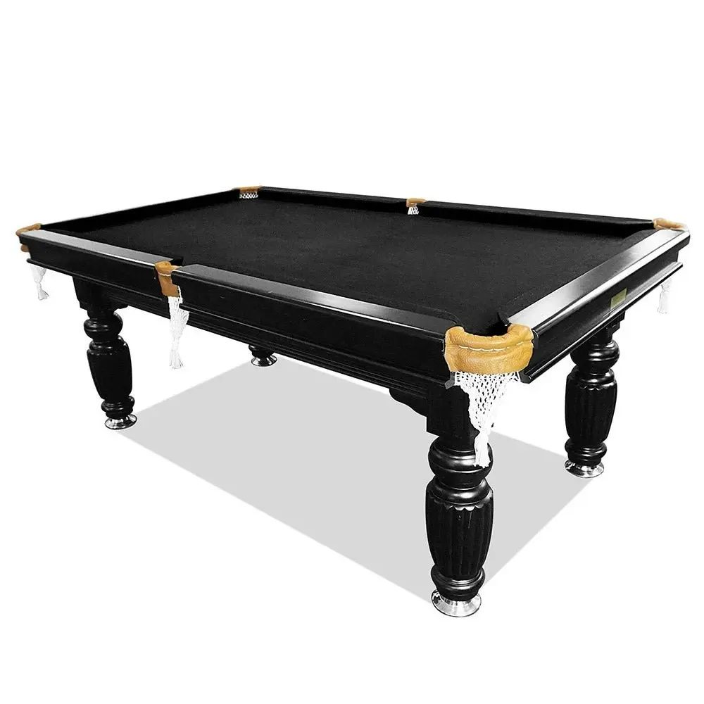 QUESLA 7FT Luxury Slate Pool Table Solid Timber Billiard Table Professional Snooker Game Table With Accessories Pack,Black Frame