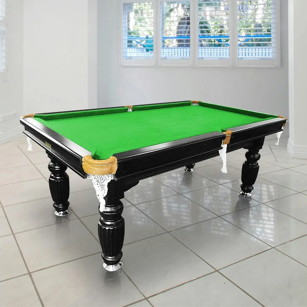 QUESLA 7FT Luxury Slate Pool Table Solid Timber Billiard Table Professional Snooker Game Table With Accessories Pack,Black Frame