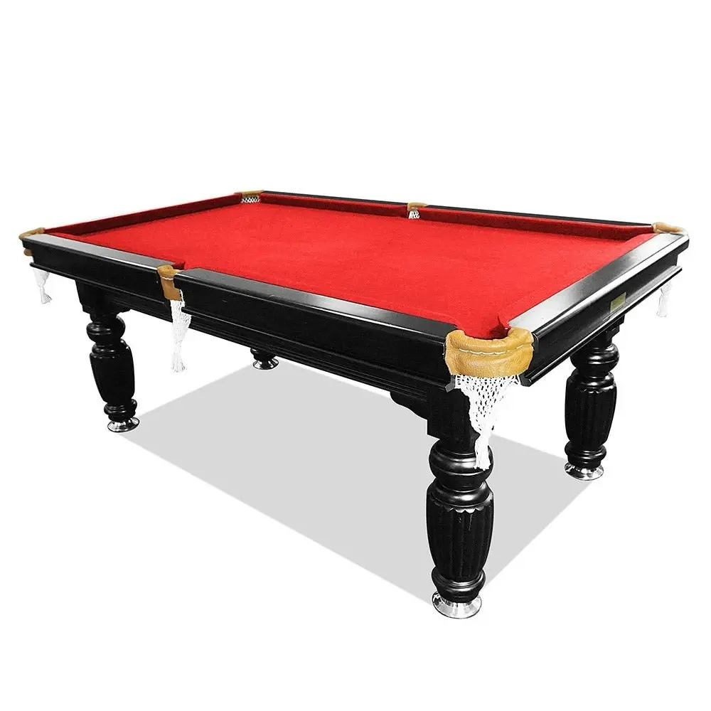 QUESLA 7FT Luxury Slate Pool Table Solid Timber Billiard Table Professional Snooker Game Table With Accessories Pack,Black Frame