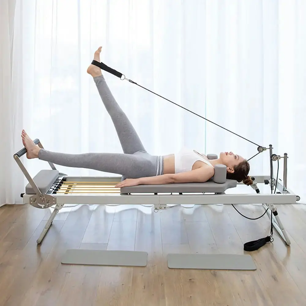 FLEXIO Multi-purpose Foldable Steel Frame Pilates Reformer Pilates Tables-beige