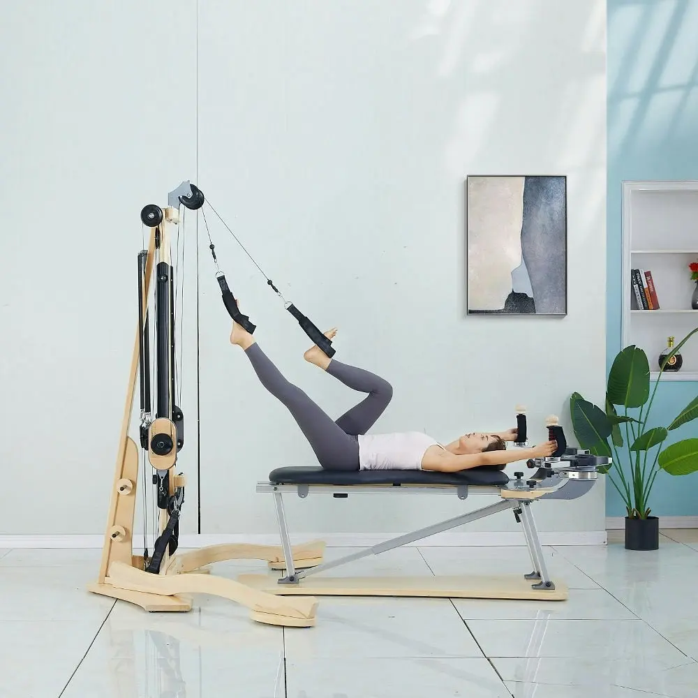 COREVA MN020 After Discount: $3784 White Maple Pulley Tower Pilates Machine Home Gym Train Equipment Machine - Wood