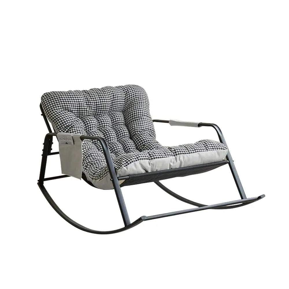 LIVARA Single Seat Integral Backrest Rocking Chair Carbon Steel Frame