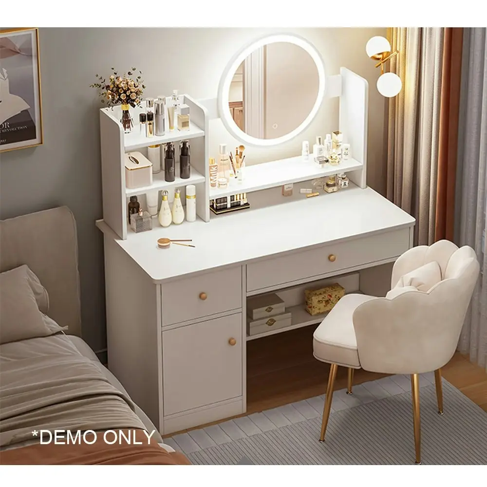 LIVARA LED Light 100CM Length Dressing Table with Chair