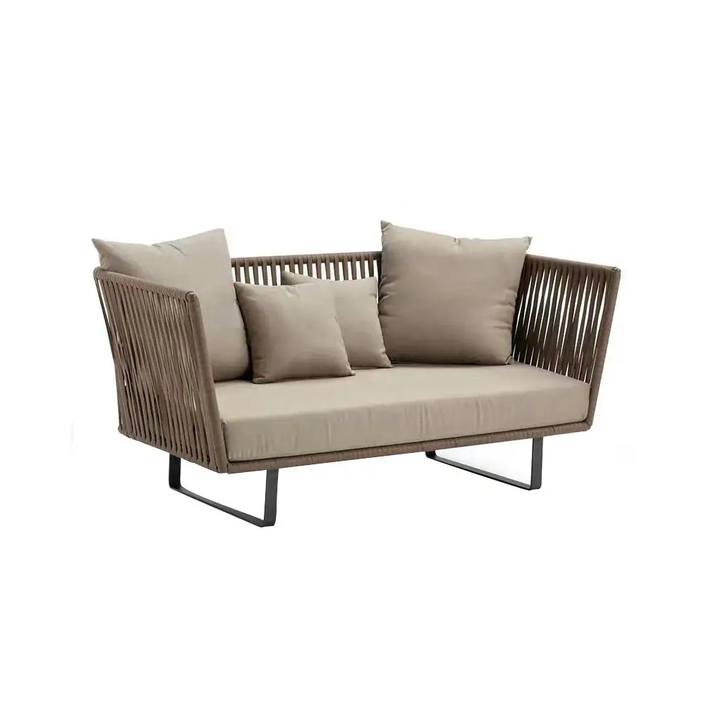 LIVARA PE Rattan Outdoor Sofa Garden Chair - Dark Khaki