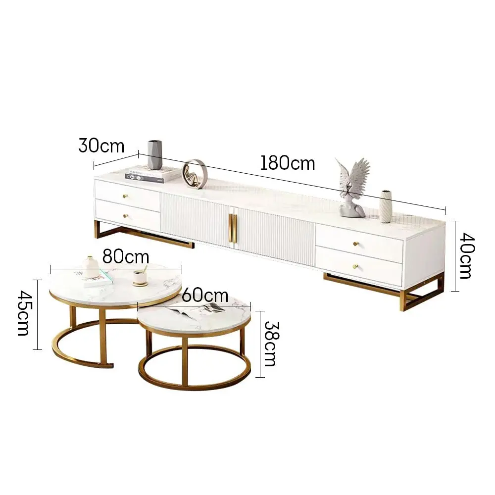 LIVARA Modern Style 2-Piece Set Coffee Table and TV Unit