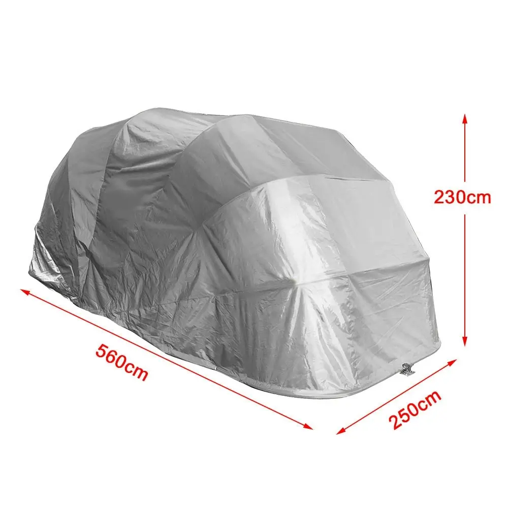 TREKKA 5.6M Stainless Steel Frame Manual Folding Car Cover Garage Tent w/ All Weathers - Silver