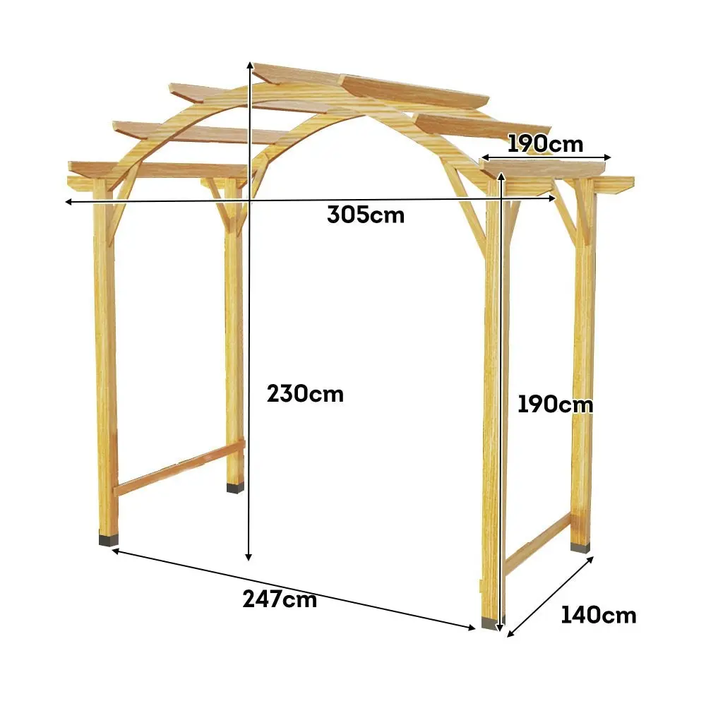 SOLARA Pine Wood Grape Arbor/Grape Arbor With Table and Chairs Set