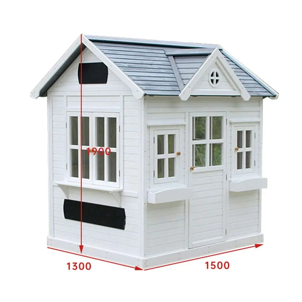 WIGLOO Pine Wood 190CM Height Children Playhouse Outdoor Cubby House - White