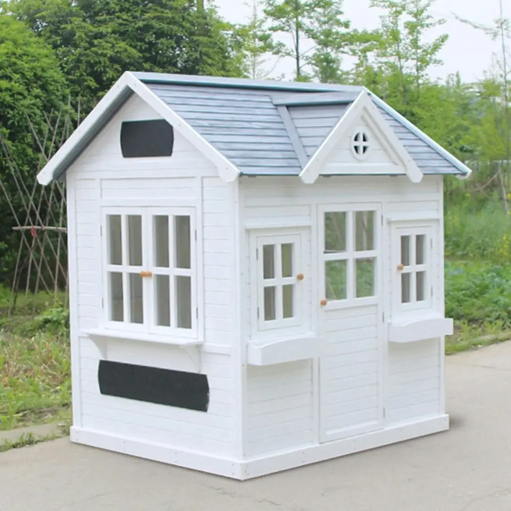 WIGLOO Pine Wood 190CM Height Children Playhouse Outdoor Cubby House - White