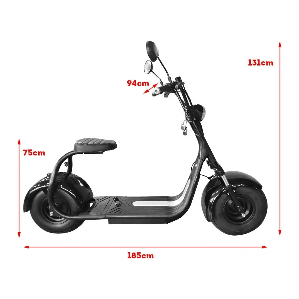 GLIDER 1500W Electric Scooter SMD201 ¡§C Motorized Adult Ride with Large Wheels ¡§C Black