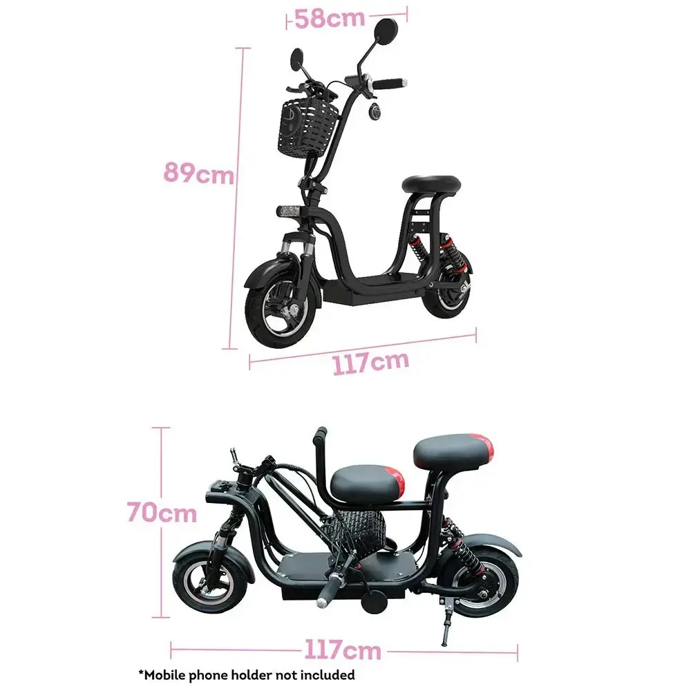 GLIDER CC1 48V 400W 13Ah Single Motor Foldable Electric Scooter W/ Baby Seat