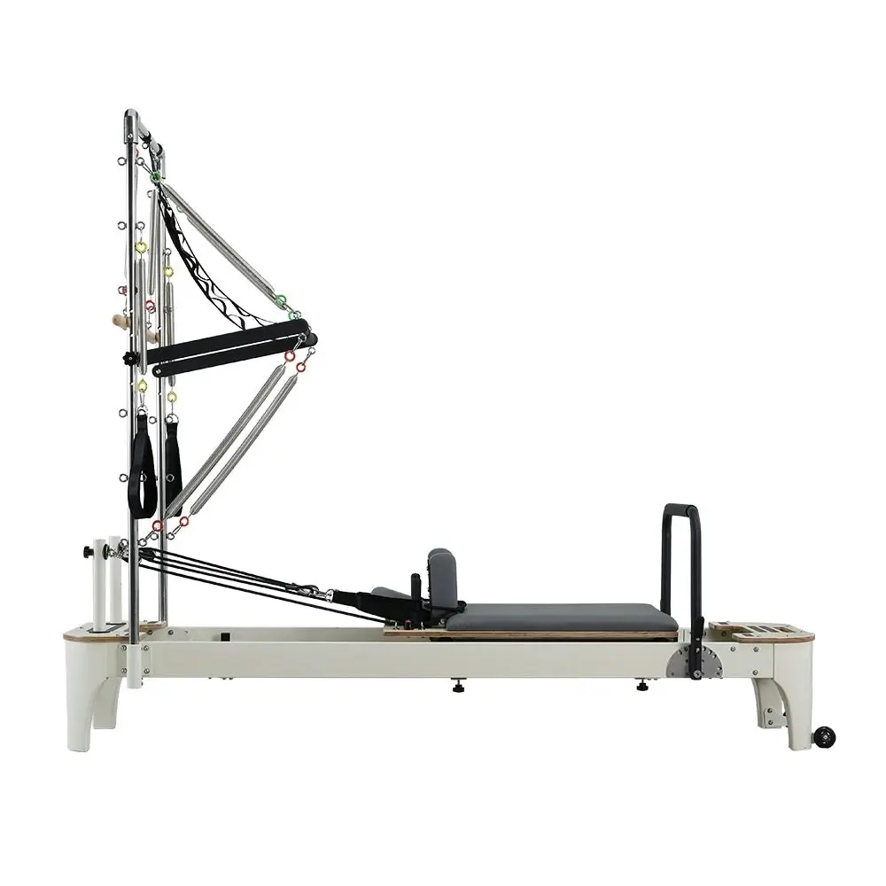 COREVA MN-012 Oak Frame Pilates Reformer Multifunctional Home Gym Train Equipment Machine - Gray