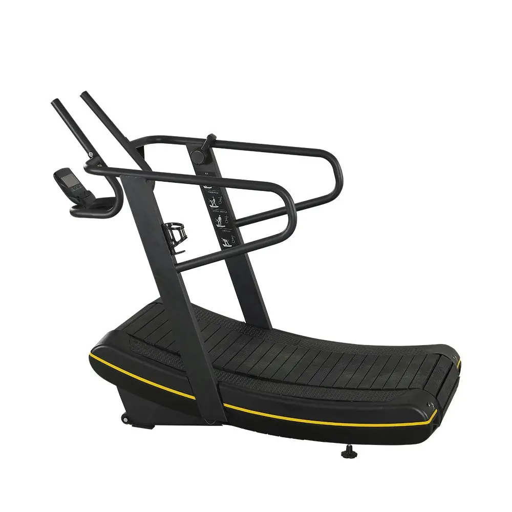 FITPRO BS005 8 Levels Magnetic Resistance Adjustment Manual Treadmill Home Gym Train Equipment Machine - Black&Yellow