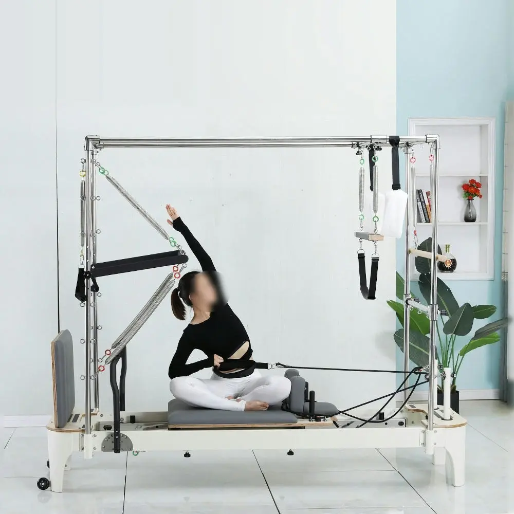 COREVA MN013 2-IN-1 Trapeze Table Reformer Pilates Bed Home Gym Train Equipment Machine - White