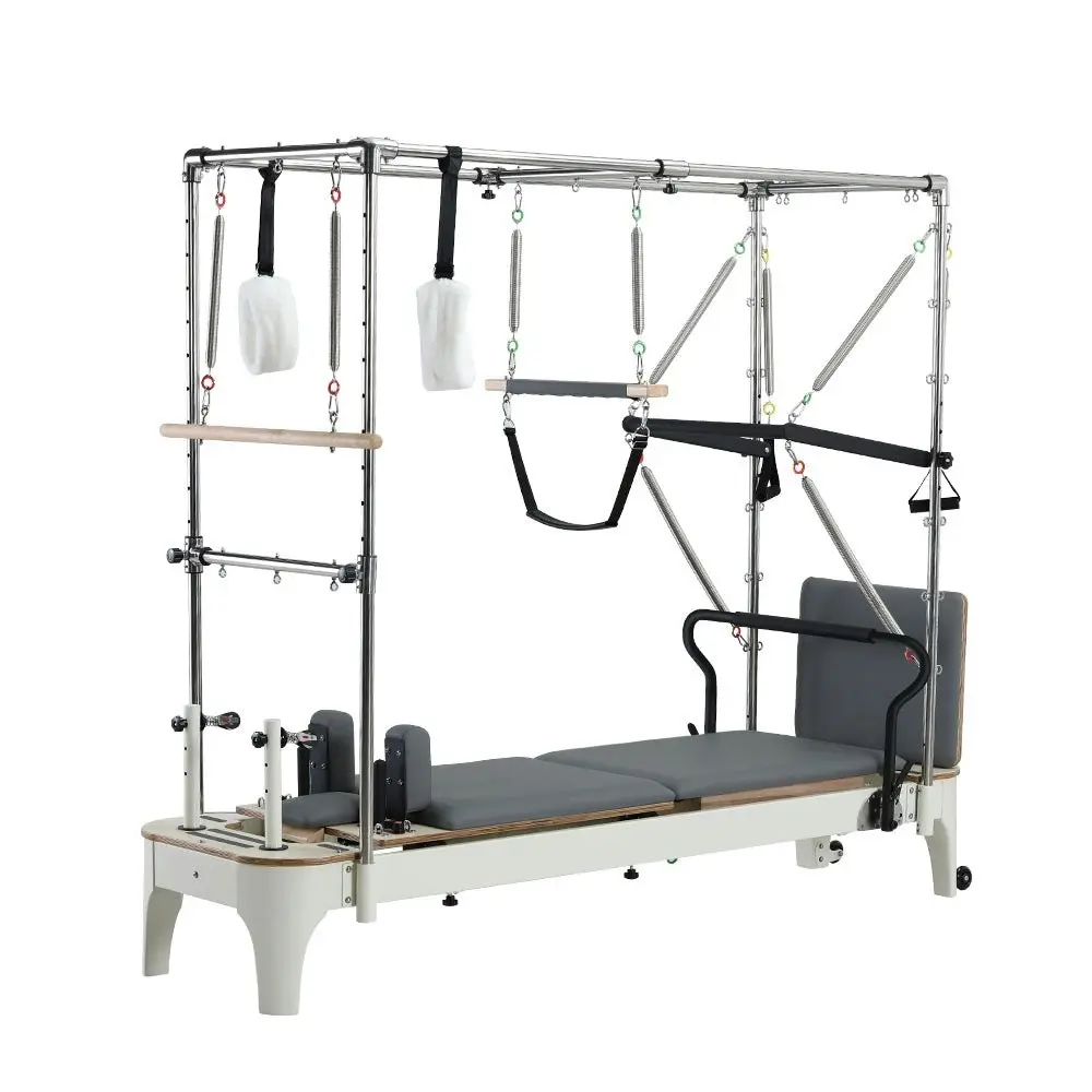 COREVA MN013 After Discount: $3696 2-IN-1 Trapeze Table Reformer Pilates Bed Home Gym Train Equipment Machine - White