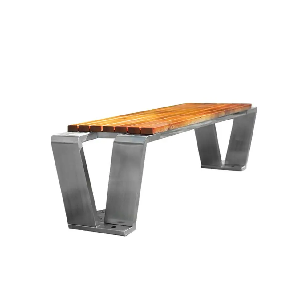 SOLARA Outdoor Stainless Steel Anti-corrosive Wood Bench