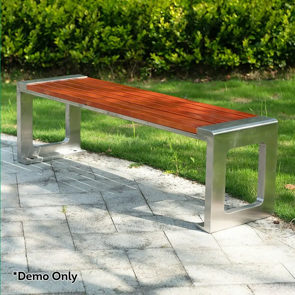 SOLARA Outdoor Stainless Steel Anti-corrosive Wood Bench