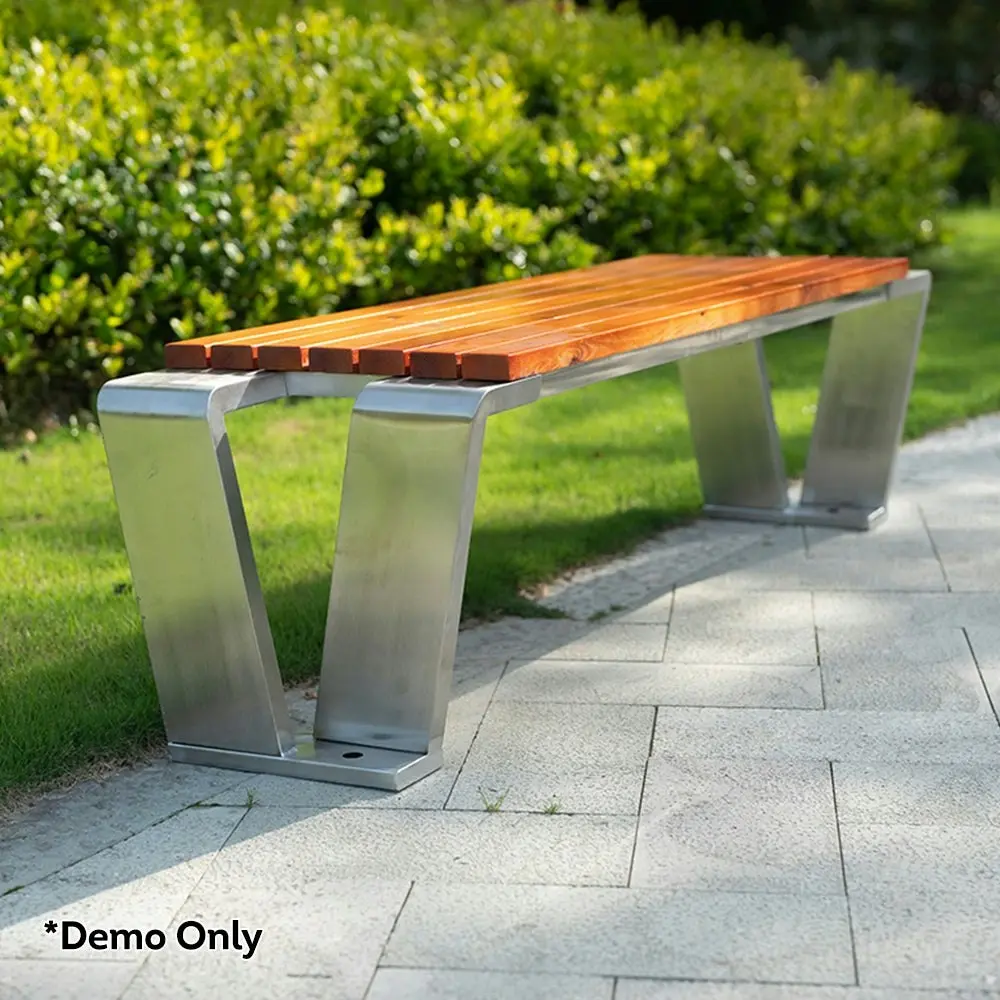 SOLARA Outdoor Stainless Steel Anti-corrosive Wood Bench