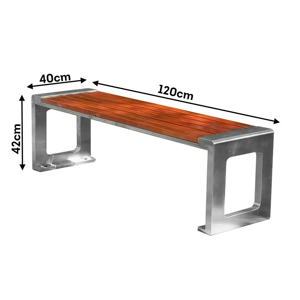 SOLARA Outdoor Stainless Steel Anti-corrosive Wood Bench