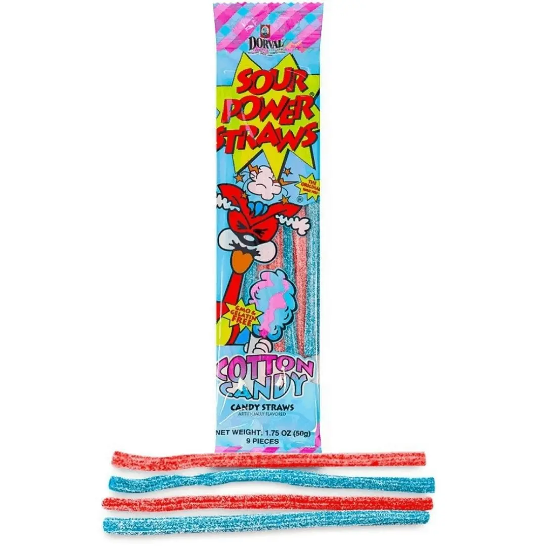 Sour Power Straws Cotton Candy