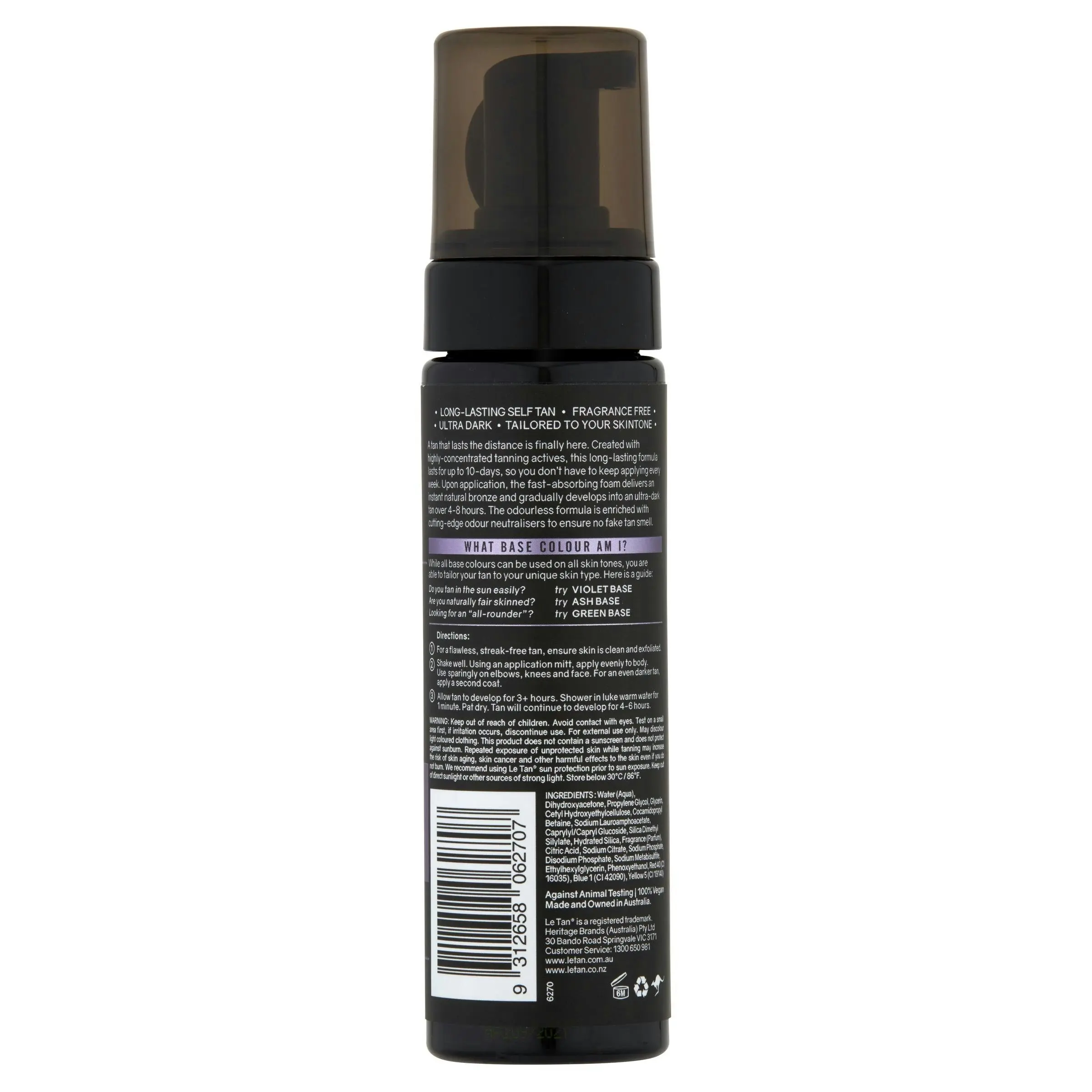 Le Tan Uber Stay Self Tanning Foam Violet Base 200mL