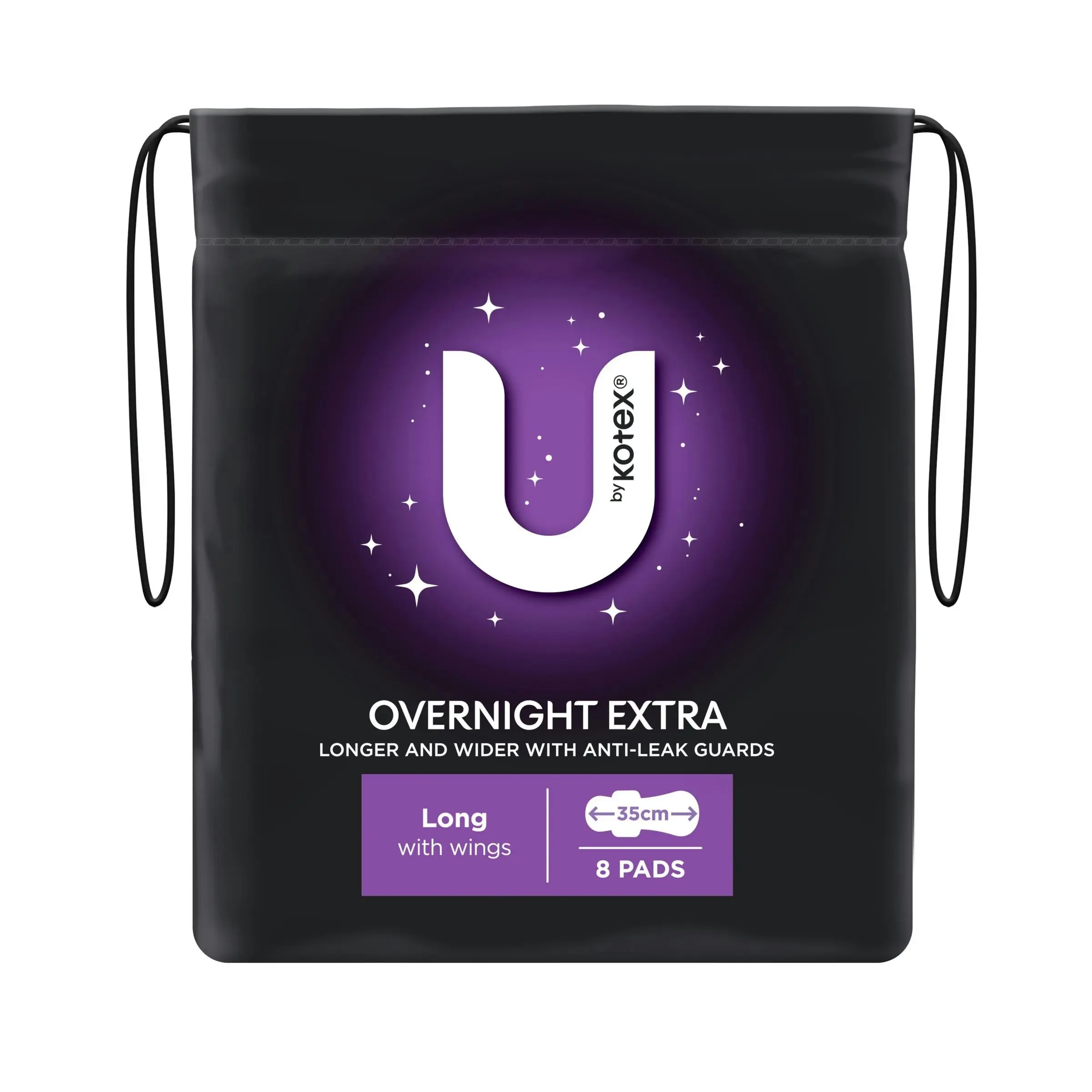 U by Kotex Overnight Extra Pads Long 8 Pack