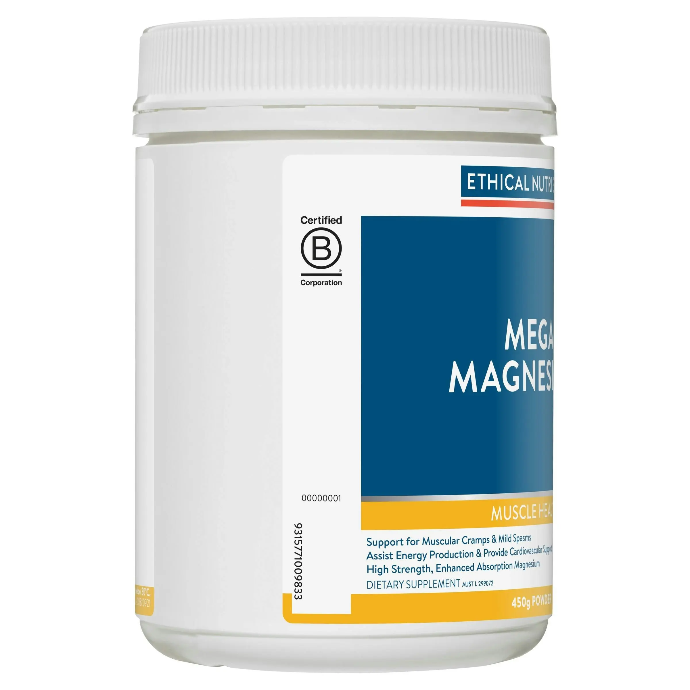 Ethical Nutrients Mega Magnesium Powder Raspberry 450g